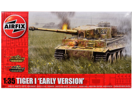 Level 3 Model Kit German Tiger I "Early Version" Tank with 2 Scheme Options 1/35 Plastic Model Kit by Airfix free shipping USA - Rapid Vehicles