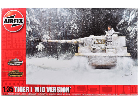 Level 3 Model Kit Tiger I "Mid Version" Tank with 2 Scheme Options 1/35 Plastic Model Kit by Airfix free shipping USA - Rapid Vehicles