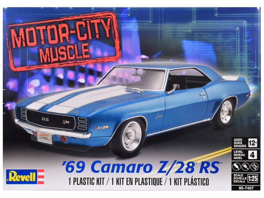 Level 4 Model Kit 1969 Chevrolet Camaro Z/28 RS "Motor - City Muscle" 1/25 Scale Model by Revell free shipping USA - Rapid Vehicles