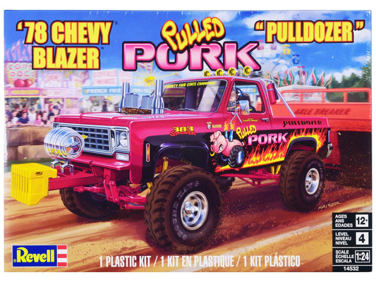 Level 4 Model Kit 1978 Chevrolet Blazer Pickup Truck "Pulled Pork Pulldozer" 1/24 Scale Model by Revell free shipping USA - Rapid Vehicles