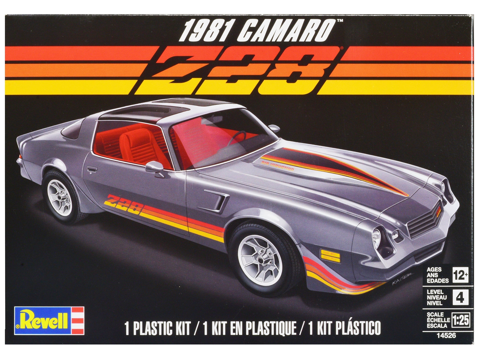 Level 4 Model Kit 1981 Chevrolet Camaro Z/28 1/25 Scale Model by Revell free shipping USA - Rapid Vehicles