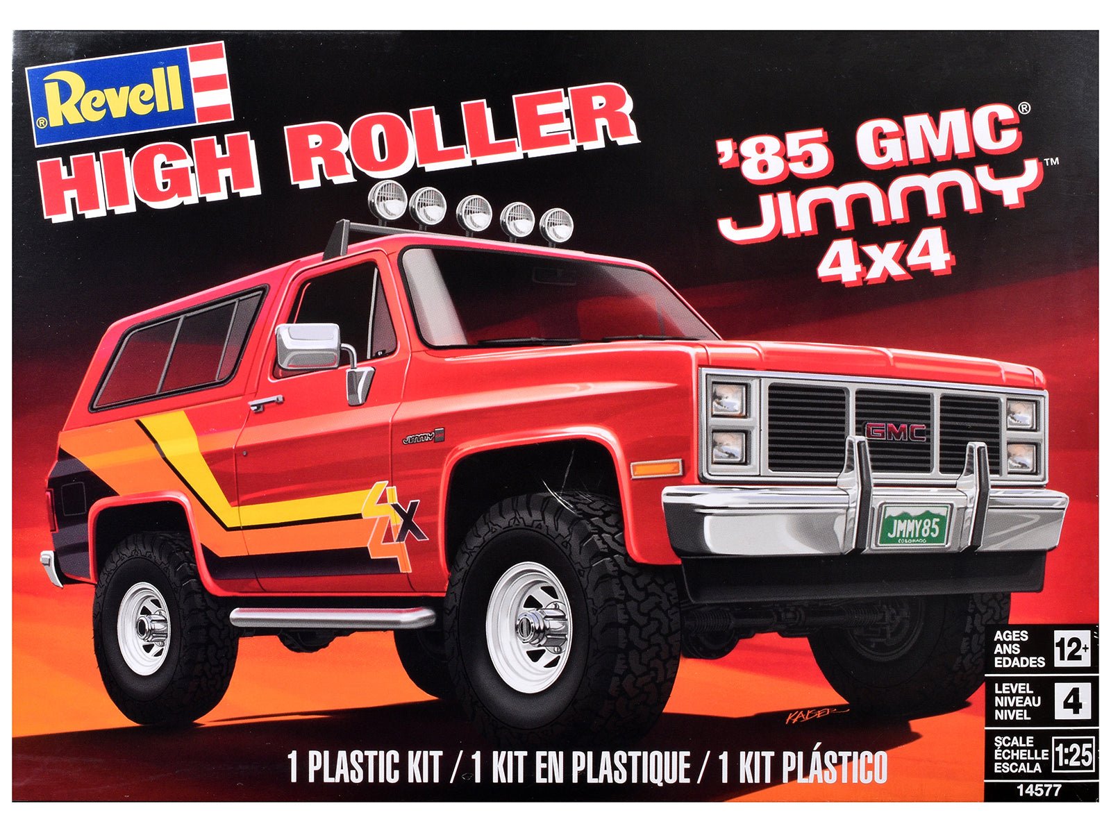 Level 4 Model Kit 1985 GMC Jimmy 4x4 "High Roller" 1/25 Scale Model by Revell free shipping USA - Rapid Vehicles