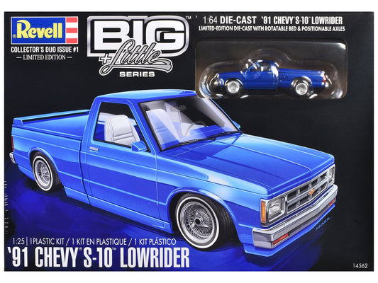 Level 4 Model Kit 1991 Chevrolet S - 10 Lowrider Pickup Truck with 1/64 Diecast Version Included "Big + Little Series" 1/25 Scale Model by Revell free shipping USA - Rapid Vehicles