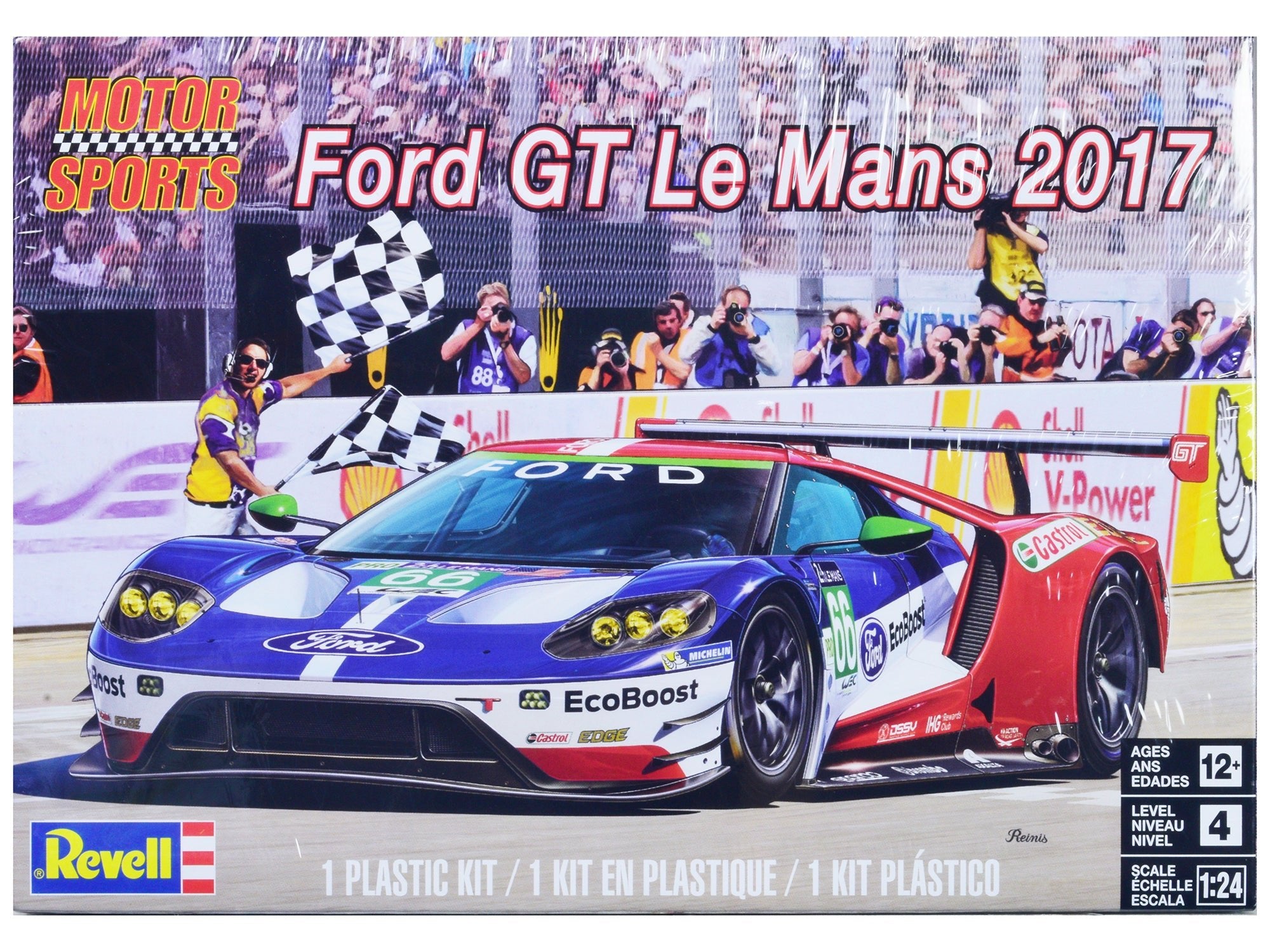 Level 4 Model Kit Ford GT "24 Hours of Le Mans" (2017) 1/24 Scale Model by Revell free shipping USA - Rapid Vehicles