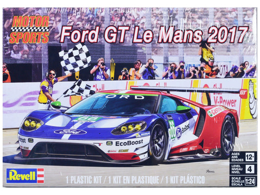 Level 4 Model Kit Ford GT "24 Hours of Le Mans" (2017) 1/24 Scale Model by Revell free shipping USA - Rapid Vehicles