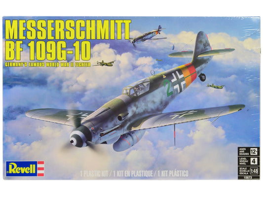 Level 4 Model Kit Messerschmitt Bf 109G - 10 Fighter Aircraft "Germany's Famous World War II Fighter" 1/48 Scale Model by Revell free shipping USA - Rapid Vehicles