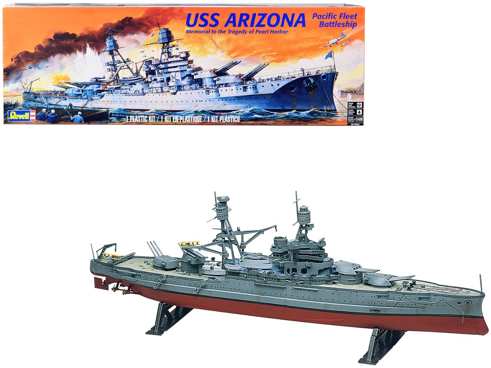 Level 4 Model Kit USS Arizona Pacific Fleet Battleship "Memorial to the Tragedy of Pearl Harbor" 1/426 Scale Model by Revell free shipping USA - Rapid Vehicles