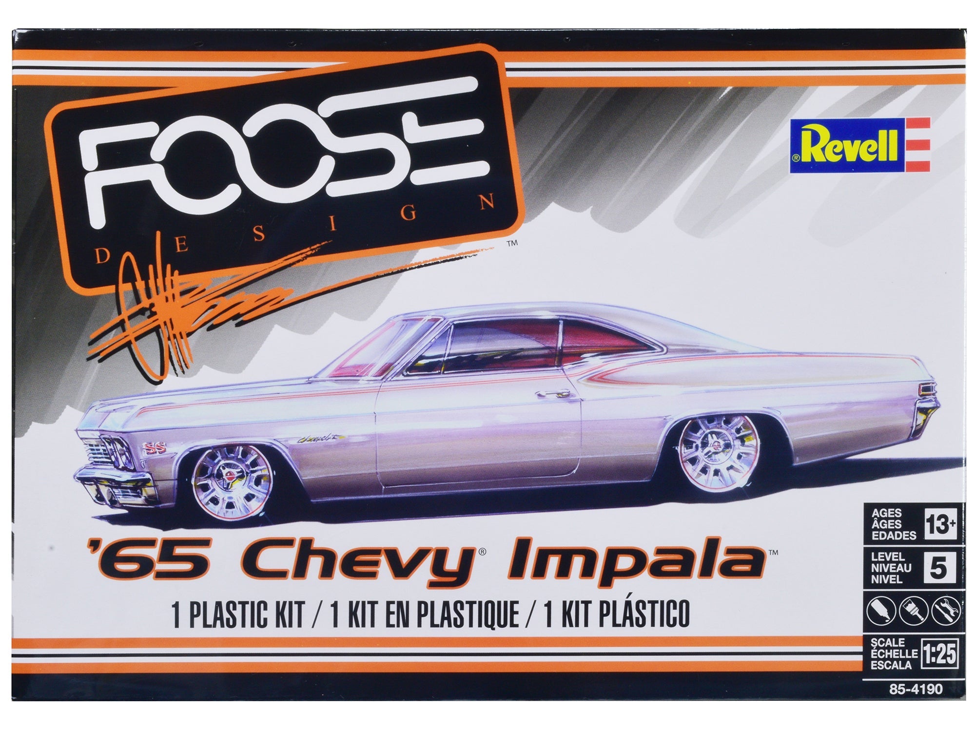 Level 5 Model Kit 1965 Chevrolet Impala "Foose Designed" 1/25 Scale Model by Revell free shipping USA - Rapid Vehicles