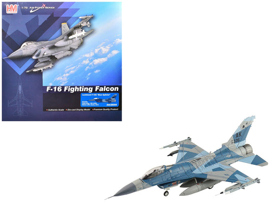 Lockheed F - 16C Fighting Falcon Fighter Aircraft "86 - 0335 Blue Splinter 354th Wing 18th AGRS Eielson AFB" (2018) United States Air Force "Air Power Series" 1/72 Diecast Model by Hobby Master free shipping USA - Rapid Vehicles