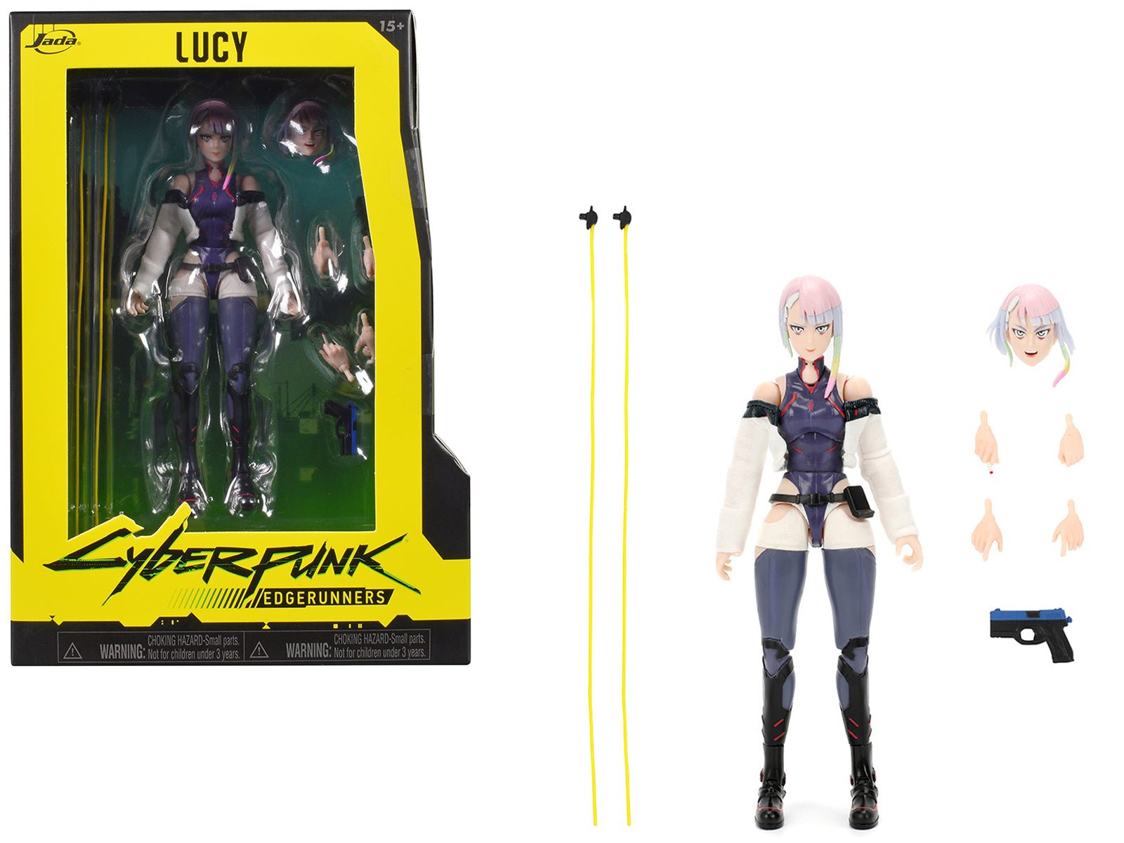 Lucy 6" Moveable Figure with Accessories and Alternate Head and Hands "Cyberpunk: Edgerunners" (2022) TV Series Model by Jada free shipping USA - Rapid Vehicles