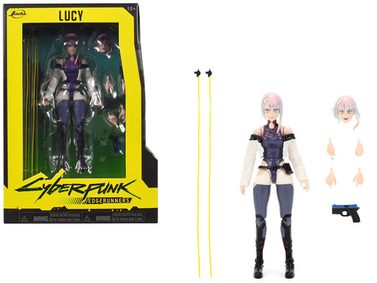 Lucy 6" Moveable Figure with Accessories and Alternate Head and Hands "Cyberpunk: Edgerunners" (2022) TV Series Model by Jada free shipping USA - Rapid Vehicles