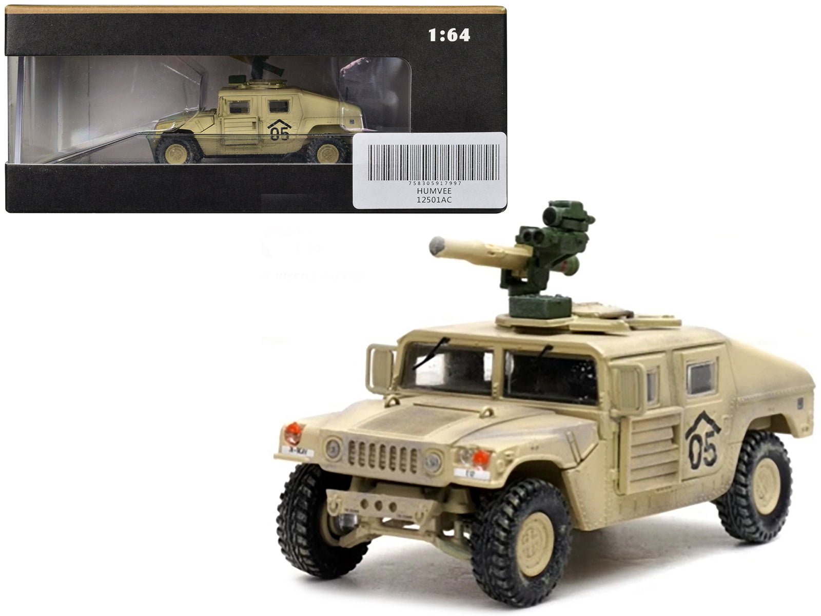 M1046 HUMVEE Tow Missile Carrier Desert Camouflage "E Troop 9th Regiment 2nd Brigade Combat Team 3rd Infantry Division (Mechanized) Iraq" (2003) "Military Miniature" Series 1/64 Diecast Model by Panzerkampf free shipping USA - Rapid Vehicles