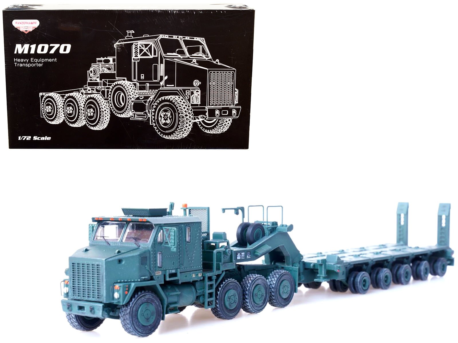 M1070 Heavy Equipment Transporter Army Green "Armor Premium" Series 1/72 Diecast Model by Panzerkampf free shipping USA - Rapid Vehicles