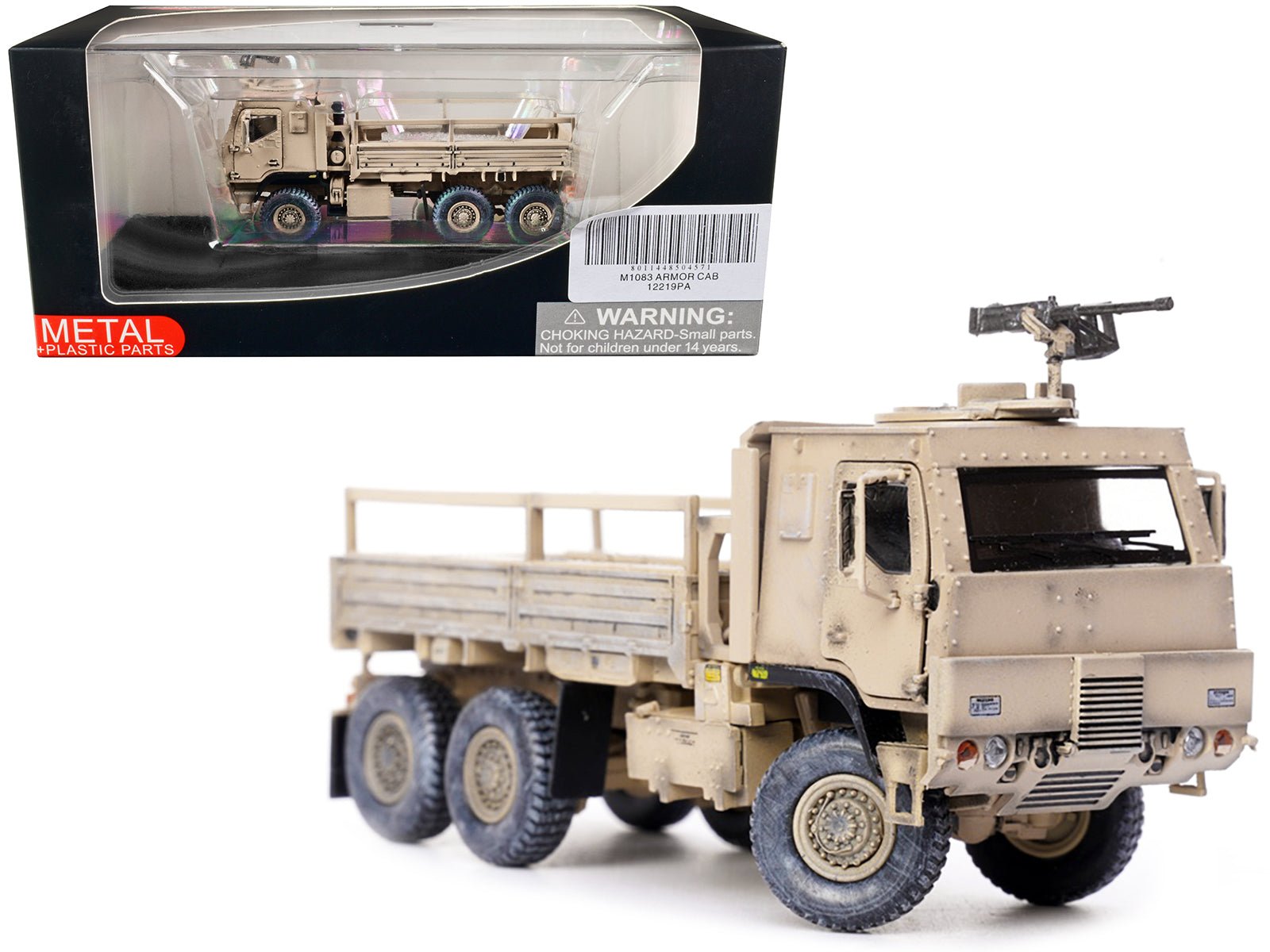 M1083 MTV (Medium Tactical Vehicle) Armored Cab Cargo Truck with Turret Desert Camouflage "US Army" "Armor Premium" Series 1/72 Diecast Model by Panzerkampf free shipping USA - Rapid Vehicles