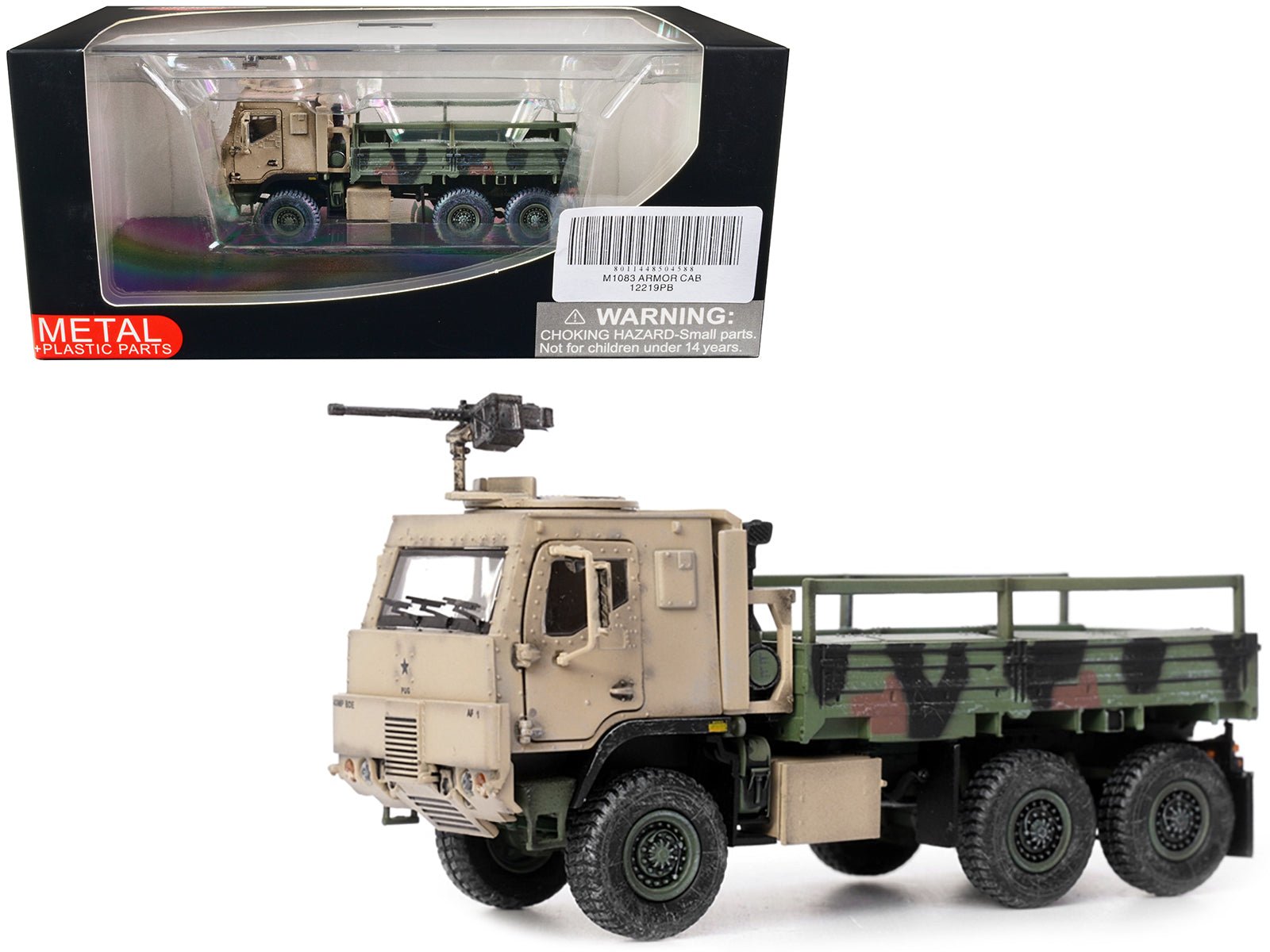 M1083 MTV (Medium Tactical Vehicle) Armored Cab Cargo Truck with Turret NATO Camouflage "US Army" "Armor Premium" Series 1/72 Diecast Model by Panzerkampf free shipping USA - Rapid Vehicles
