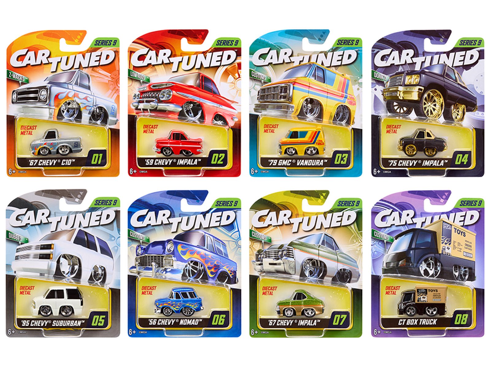 "Mainline" 2026 Series 9 Set of 8 Pieces Diecast Model Cars by CarTuned free shipping USA - Rapid Vehicles