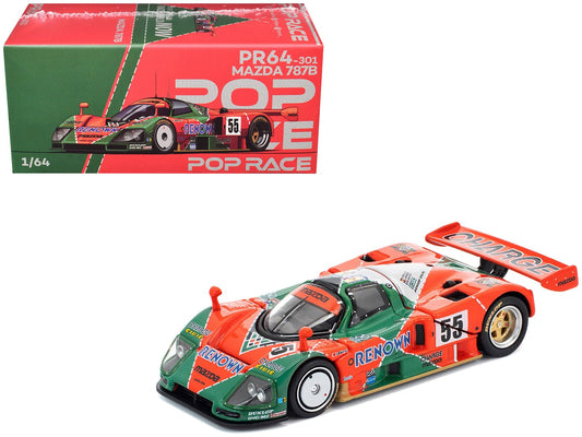Mazda 787B 55 Johnny Herbert - Volker Weidler - Bertrand Gachot "Mazdaspeed" Winner "24 Hours of Le Mans" (1991) 1/64 Diecast Model Car by Pop Race free shipping USA - Rapid Vehicles
