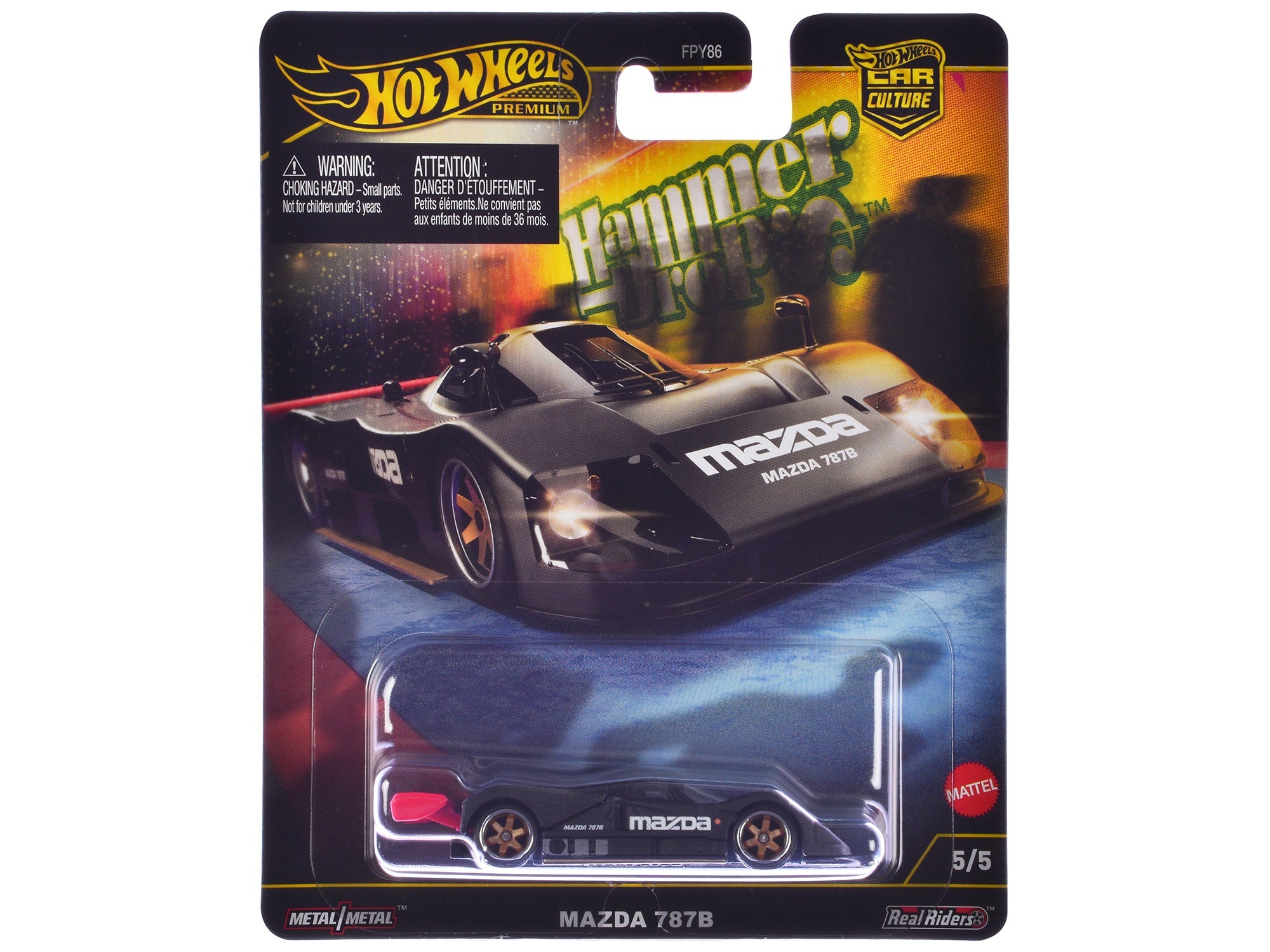 Mazda 787B Prototype Race Car Black "Hammer Drop" Series Diecast Model Car by Hot Wheels free shipping USA - Rapid Vehicles
