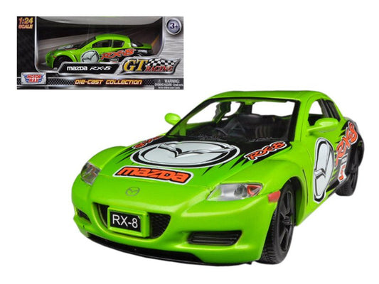 Mazda RX-8 5 Green "GT Racing" Series 1/24 Diecast Model Car by Motormax free shipping USA - Rapid Vehicles