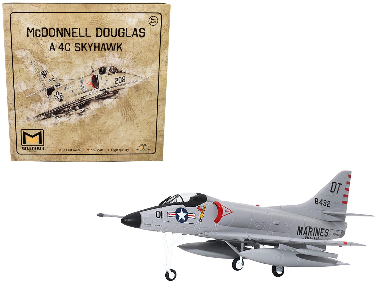 McDonnell Douglas A - 4C Skyhawk Attack Aircraft "US Navy" 1/72 Diecast Model by Militaria Die Cast free shipping USA - Rapid Vehicles