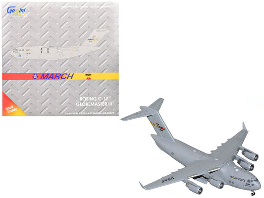 McDonnell Douglas C - 17 Globemaster III Transport Aircraft "452nd AMW March ARB" United States Air Force "Gemini Macs" Series 1/400 Diecast Model Airplane by GeminiJets free shipping USA - Rapid Vehicles