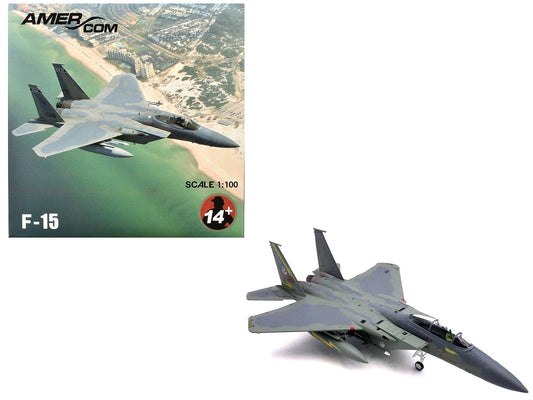 McDonnell Douglas F - 15A Eagle Aircraft "Spittin Kittens 5th Fighter - Interceptor Squadron Tactical Air Command Minot AFB" (1985) United States Air Force 1/100 Diecast Model Airplane free shipping USA - Rapid Vehicles