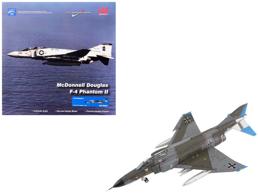 McDonnell Douglas F - 4F Phantom II Fighter - Bomber Aircraft "Jagdgeschwader 74 (JG 74) Molders" (1982) German Luftwaffe "Air Power Series" 1/72 Diecast Model by Hobby Master free shipping USA - Rapid Vehicles