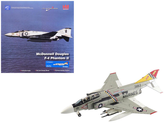 McDonnell Douglas F - 4J Phantom II Fighter - Bomber Aircraft "153893 VMFA - 312 Checkerboards" (1976) United States Marine Corps "Air Power Series" 1/72 Diecast Model by Hobby Master free shipping USA - Rapid Vehicles