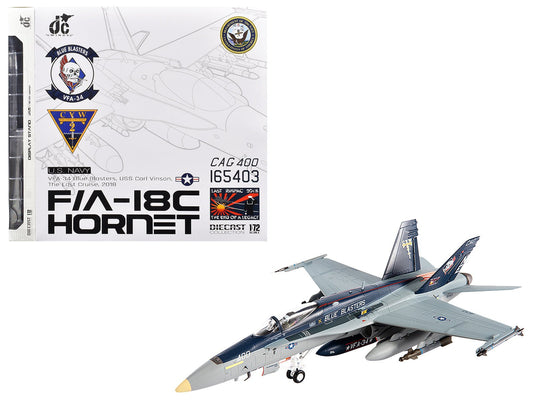 McDonnell Douglas F/A - 18C Hornet Aircraft "VFA - 34 Blue Blasters USS Carl Vinson Last Cruise" (2018) United States Navy 1/72 Diecast Model by JC Wings free shipping USA - Rapid Vehicles