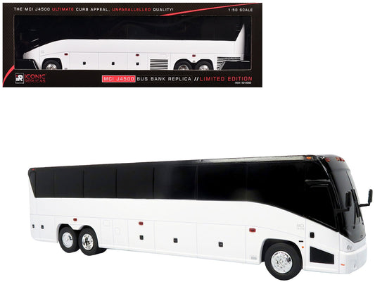 MCI J4500 Coach Bus Blank White Limited Edition 1/50 Model by Iconic Replicas free shipping USA - Rapid Vehicles
