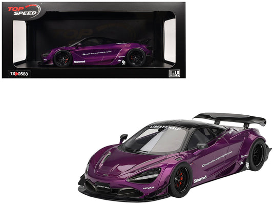 McLaren 720S "LB - Works" Purple Metallic with Black Top 1/18 Model Car by Top Speed free shipping USA - Rapid Vehicles
