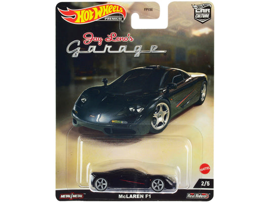 McLaren F1 Black with Red Stripes "Jay Leno’s Garage" Diecast Model Car by Hot Wheels free shipping USA - Rapid Vehicles