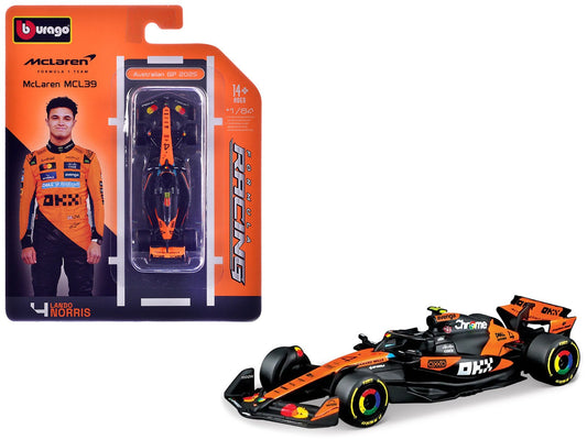 McLaren MCL39 4 Lando Norris Winner Formula One F1 "Australian GP" (2025) "Formula Racing" Series 1/64 Diecast Model Car by Bburago free shipping USA - Rapid Vehicles