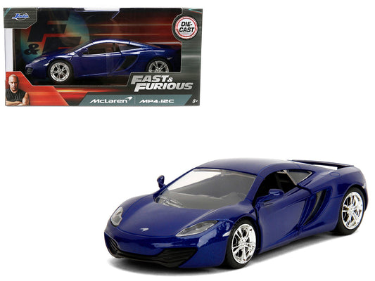 McLaren MP4.12C Blue Metallic "Furious 7" (2015) Movie "Fast & Furious" Series 1/32 Diecast Model Car by Jada free shipping USA - Rapid Vehicles