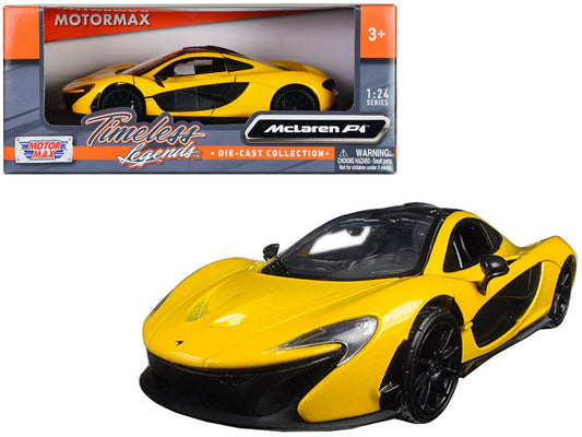 McLaren P1 Yellow 1/24 Diecast Model Car by Motormax free shipping USA - Rapid Vehicles