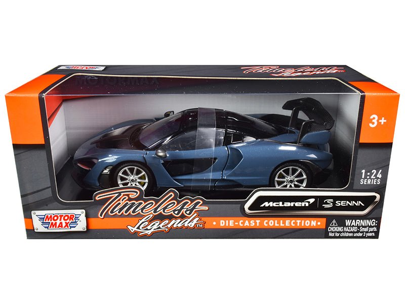 McLaren Senna Gray Metallic and Black "Timeless Legends" 1/24 Diecast Model Car by Motormax free shipping USA - Rapid Vehicles