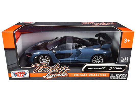 McLaren Senna Gray Metallic and Black "Timeless Legends" 1/24 Diecast Model Car by Motormax free shipping USA - Rapid Vehicles