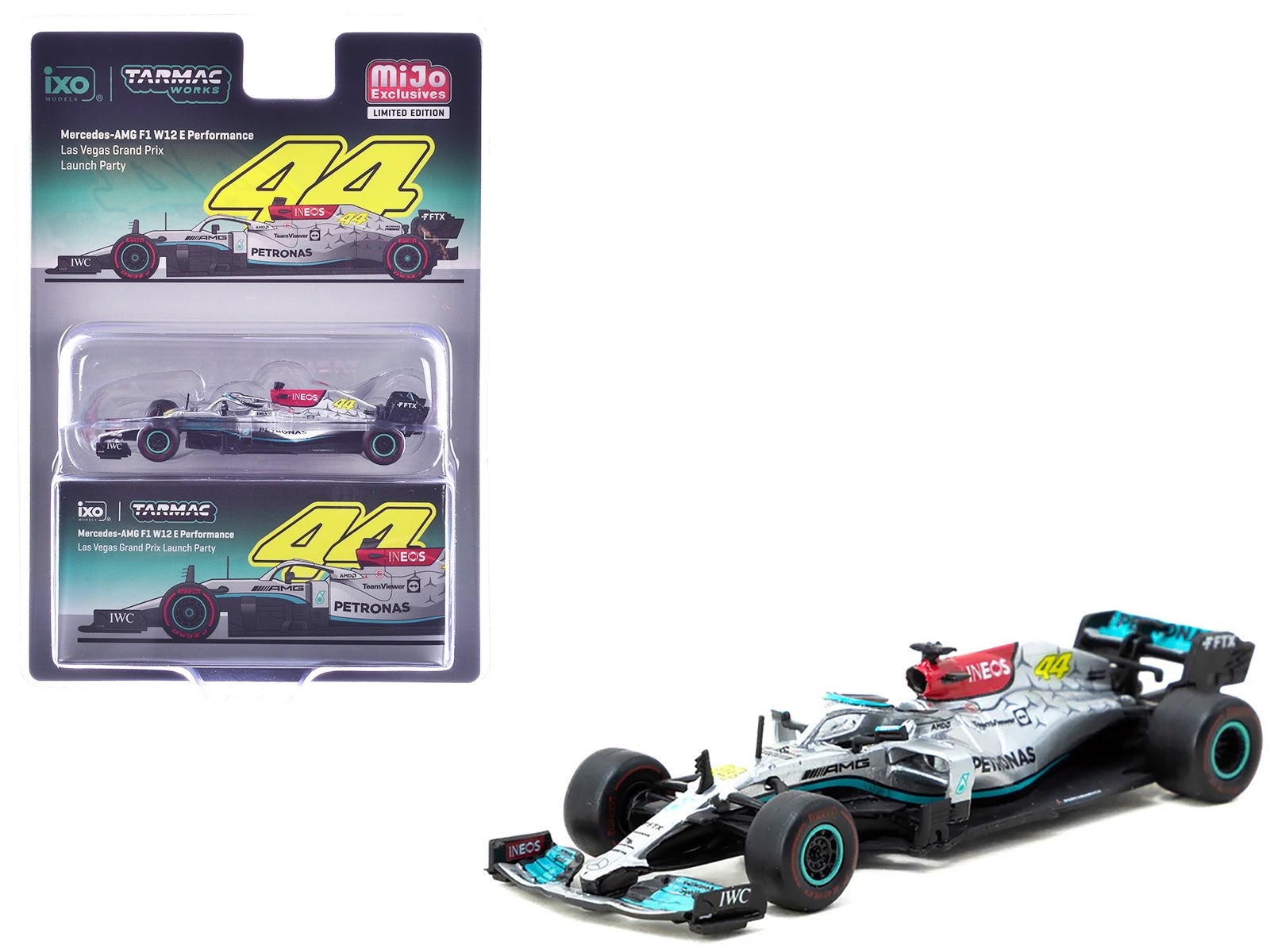 Mercedes-AMG F1 W12 E Performance Formula One F1 "Las Vegas Grand Prix Launch Party" "Global64" Series 1/64 Diecast Model Car by Tarmac Works free shipping USA - Rapid Vehicles