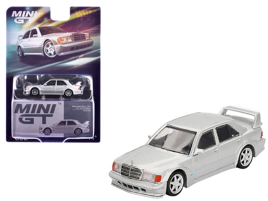Mercedes-Benz 190E 2.5-16 Evolution II Astral Silver Metallic Limited Edition 1/64 Diecast Model Car by Mini GT free shipping USA - Rapid Vehicles