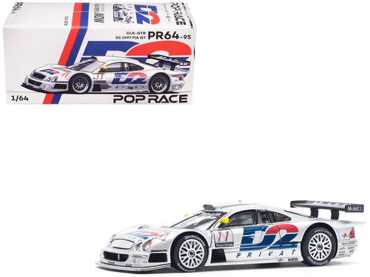 Mercedes - Benz CLK GTR 11 "D2 Privat" "FIA GT Championship" (1997) 1/64 Diecast Model Car by Pop Race free shipping USA - Rapid Vehicles