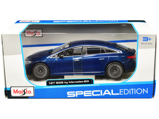 Mercedes - Benz EQS Blue Metallic "Special Edition" Series 1/27 Diecast Model Car by Maisto free shipping USA - Rapid Vehicles