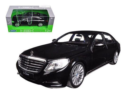 Mercedes Benz S Class with Sunroof Black "NEX Models" 1/24 Diecast Model Car by Welly free shipping USA - Rapid Vehicles