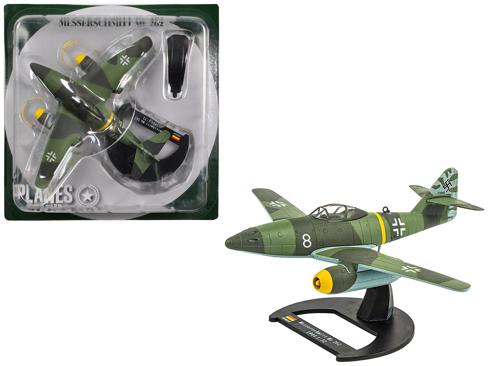 Messerschmitt Me 262 Fighter Aircraft "White 8 258 aerial victory ace Walter Nowotny Kommando Nowotny Germany" (1944) German Luftwaffe 1/72 Diecast Model Airplane by Luppa free shipping USA - Rapid Vehicles