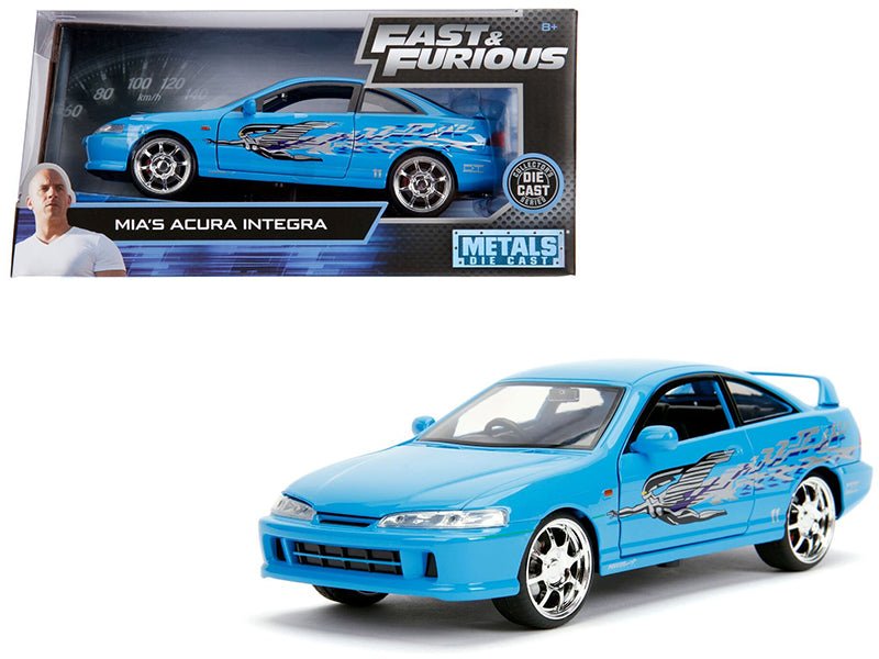 Mia's Acura Integra RHD (Right Hand Drive) Blue "The Fast and the Furious" Movie 1/24 Diecast Model Car by Jada free shipping USA - Rapid Vehicles