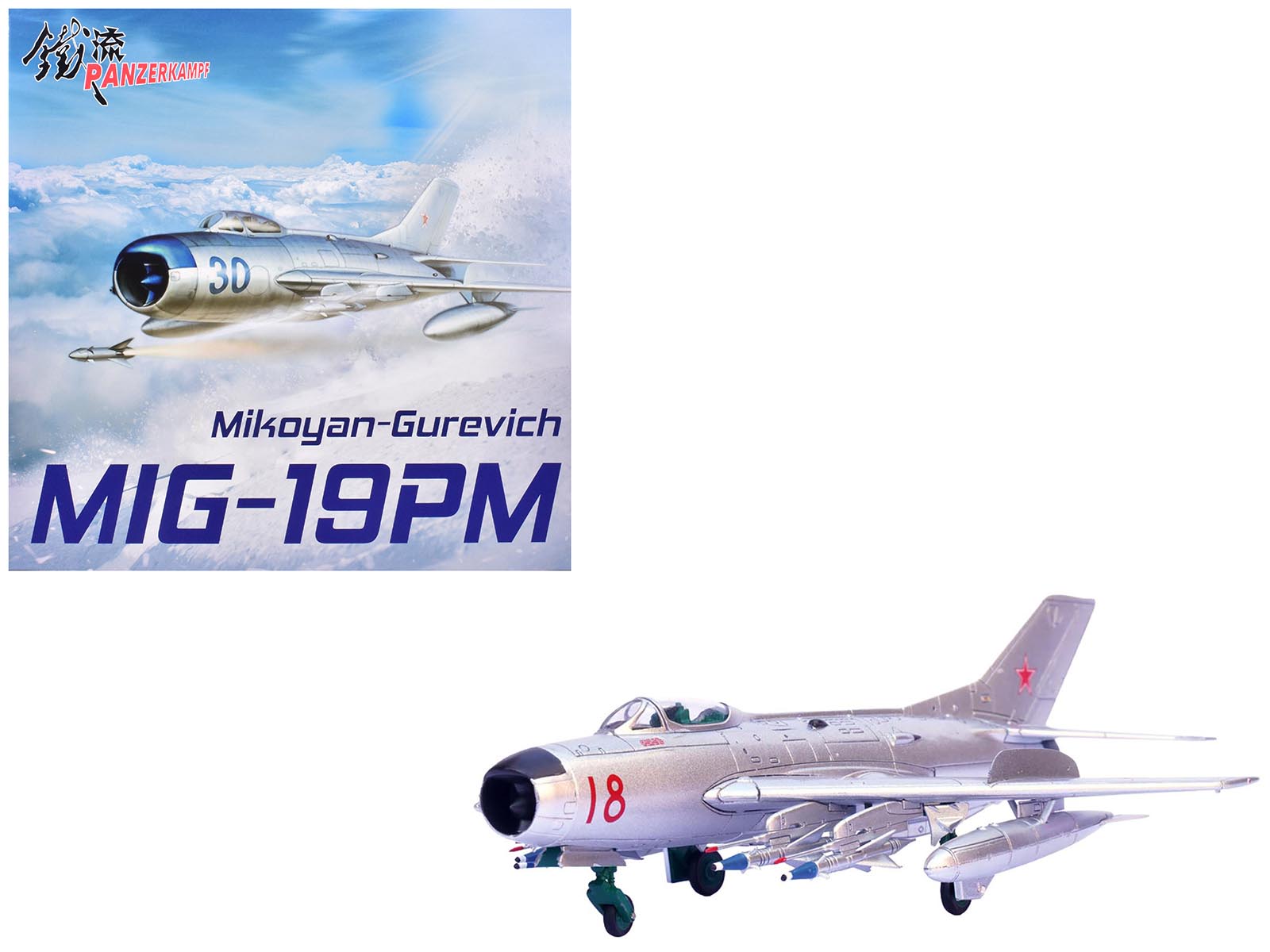 Mikoyan - Gurevich MiG - 19PM Farmer - E Fighter Aircraft "Red 18" Soviet Air Force 1/72 Diecast Model by Panzerkampf free shipping USA - Rapid Vehicles