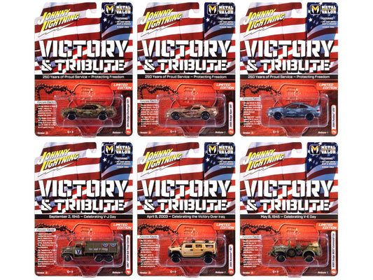 "Military" Set A of 6 pieces 2025 Release 1 Limited Edition Diecast Models by Johnny Lightning free shipping USA - Rapid Vehicles