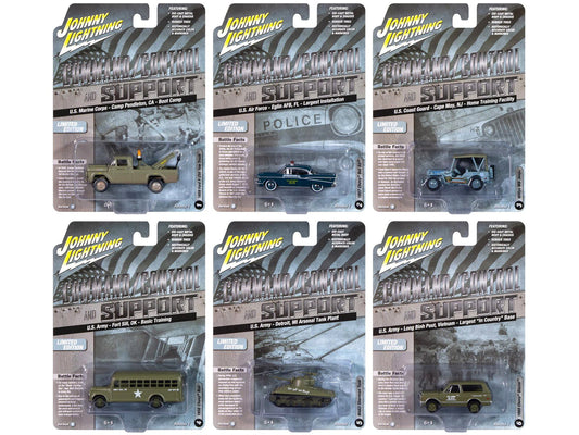 "Military" Set B of 6 pieces 2024 Release 2 Limited Edition Diecast Models by Johnny Lightning free shipping USA - Rapid Vehicles