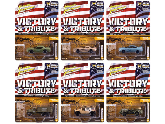 "Military" Set B of 6 pieces 2025 Release 1 Limited Edition Diecast Models by Johnny Lightning free shipping USA - Rapid Vehicles