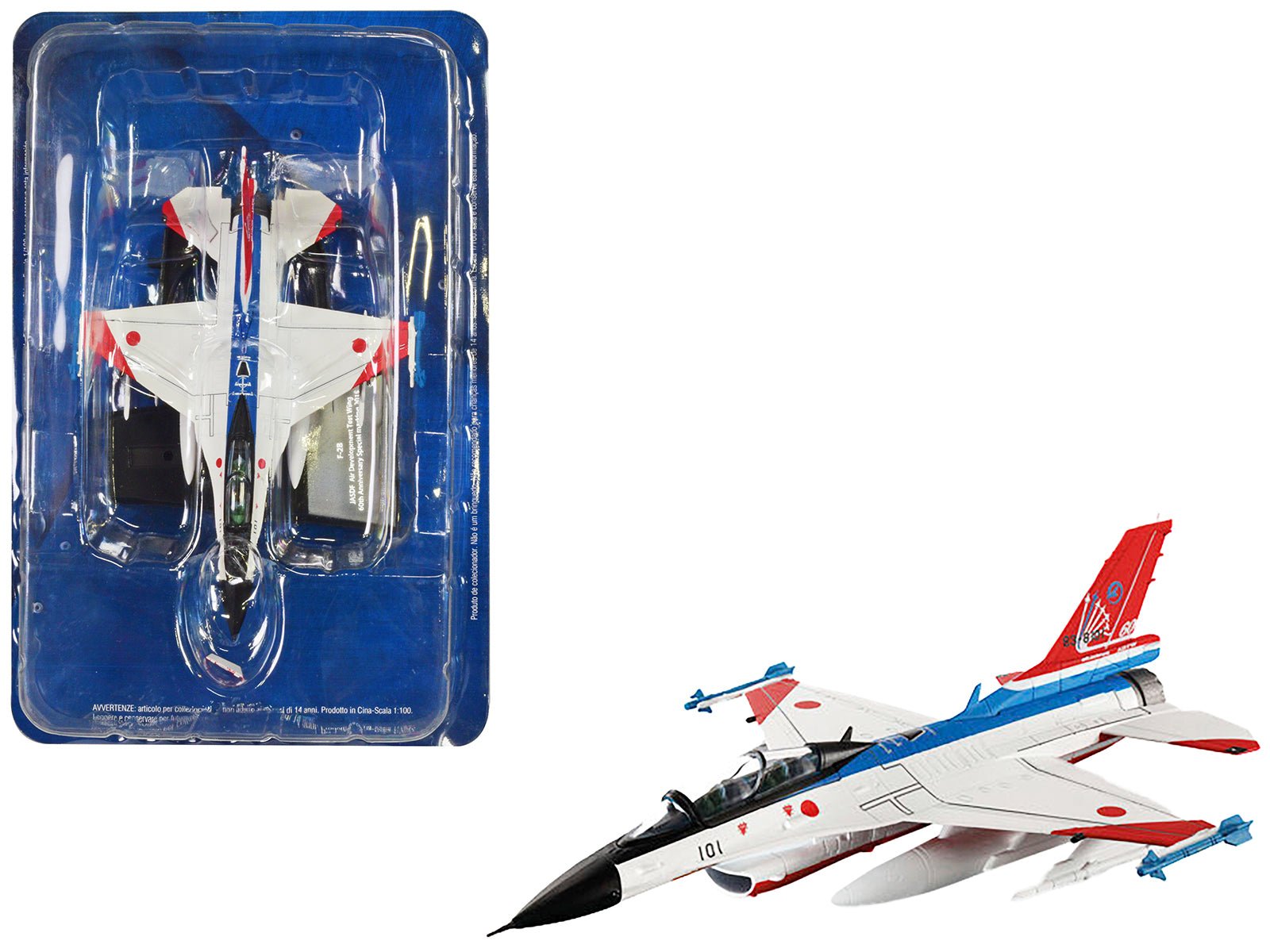 Mitsubishi F - 2B Fighter Aircraft "Air Development and Test Wing 60th Anniversary" (2015) Japan Air Self - Defense Force 1/100 Diecast Model by Hachette Collections free shipping USA - Rapid Vehicles