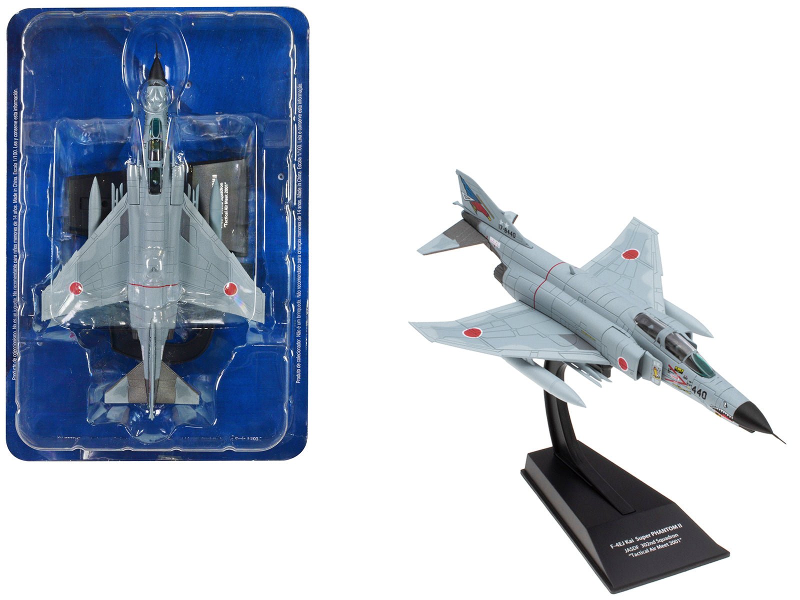 Mitsubishi F - 4EJ Kai Super Phantom II Fighter Aircraft "302nd Squadron 83rd Air Wing Tactical Air Meet" (2001) Japan Air Self - Defense Force 1/100 Diecast Model by Hachette Collections free shipping USA - Rapid Vehicles